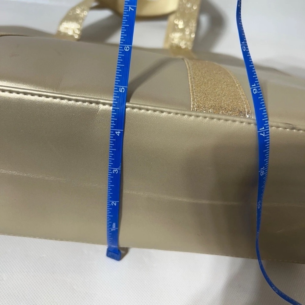 Jimmy Choo Parfums Gold Glitter Tote Bag W Sparkling Straps & Sleek Finish NWT - Picture 11 of 11